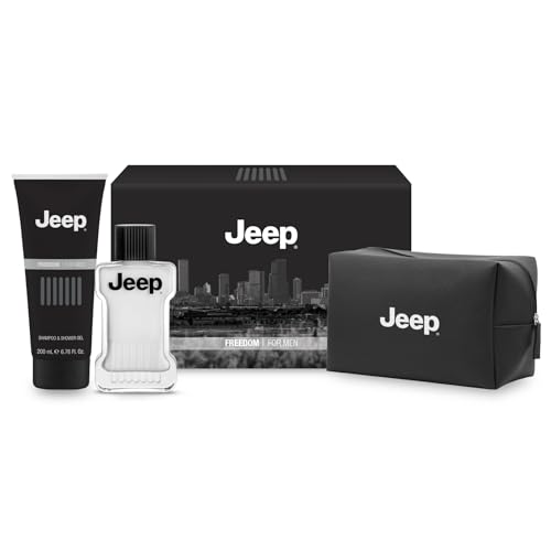 Jeep Freedom |Confezione Regalo, Dopobarba E Gel Doccia 200Ml + Beauty Case, Fragranza Fresca E Delicata