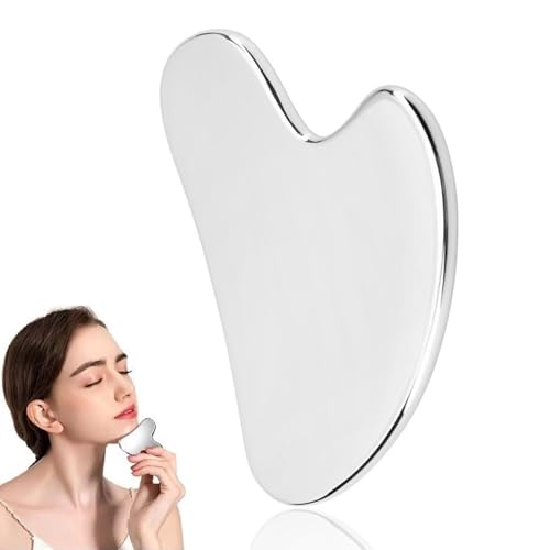 Gua Sha Acciaio Inossidabile,Gua Sha Viso,Guasha Massaggiatore Viso,Gua Sha A Forma Di Cuore In Acciaio Inossidabile,Gua Sha Massaggio Attrezzi,Guasha