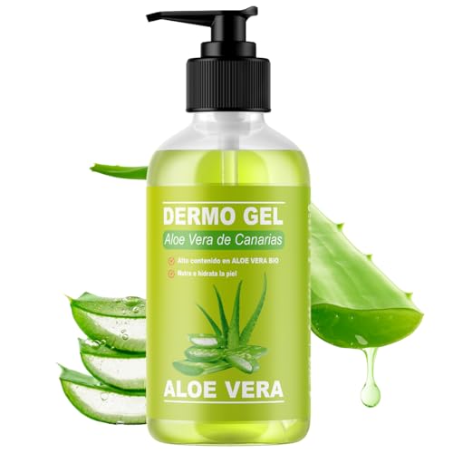 Aloe Vera De Canarias Bio Dermo Gel - Idratante Naturale Per Viso E Corpo - Ideale Per Pelli Irritate Dopo La Ceretta E La Rasatura, Scottature E Punt