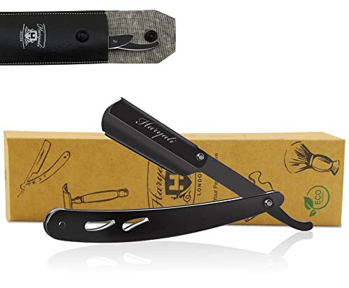 Haryali London Rasoio Mano Libera - Lama Barba Rasoio A Mano Libera Professionale Maniglia In Acciaio Inox Con Lamette Da Barba E Custodia Protettiva