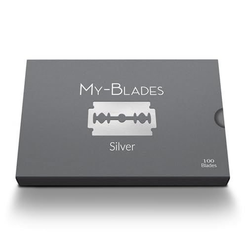 My-Blades - Silver - 100 Lame Da Rasoio In Acciaio Tedesco, Doppia Lama Temprata Con Ghiaccio Per Rasoi