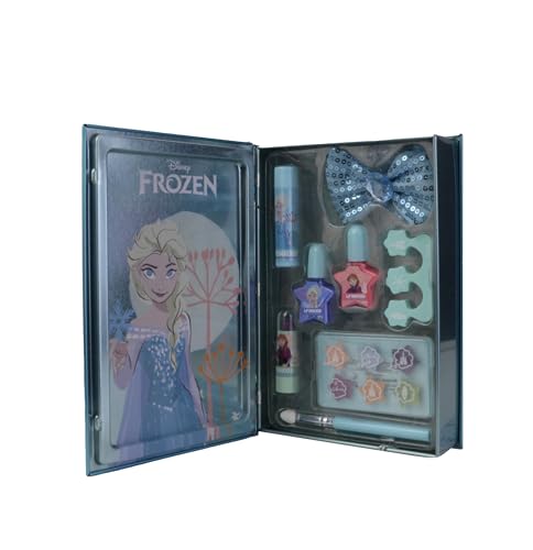 Lip Smacker Frozen Beauty Book Tin, Set Di Trucchi Frozen Per Bambini Con Balsamo Labbra, Ombretti, Smalti Per Unghie E Accessori Per Capelli Inclusi