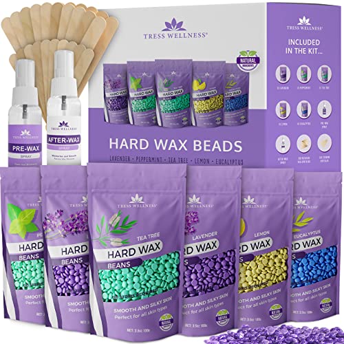 Perle Di Cera Per Ceretta Brasiliana E Araba, Ceretta Professionale Indolore - Hard Wax Bean Kit