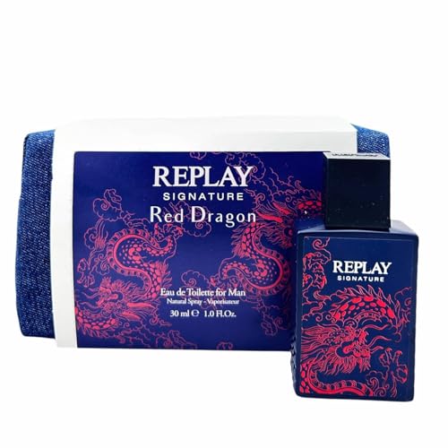 Replay Signature Set Regalo Uomo Red Dragon Profumo Eau De Toilette Spray 30 Ml Con Pochette