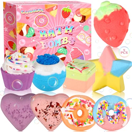 Guhaool 9 Pezzi Di Bombe Da Bagno, Set Regalo Per Bombe Da Bagno, Bombe Da Doccia Per Rilassamento Mentale E Antistress, Idee Regalo - Per Donna, Uomo