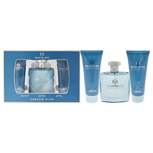 Sergio Tacchini Ocean Club - Set Regalo Per Eau De Toilette, 100 Ml, Gel Doccia, 100 Ml, Balsamo Dopobarba, 100 Ml