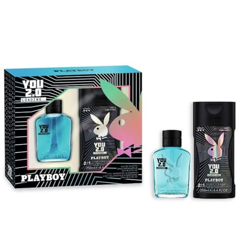 Playboy Confezione Regalo Uomo You 2.0 Loading Profumo Eau De Toilette Spray 60 Ml E Gel Doccia Shampoo 250 Ml
