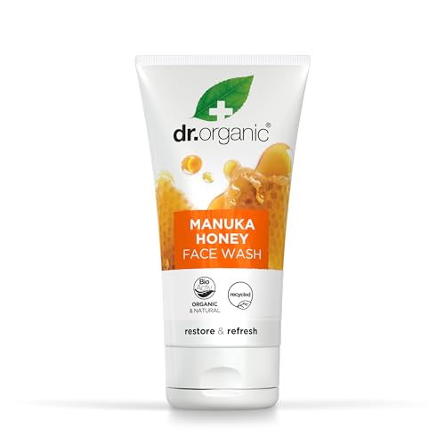 Dr Organic Detergente Viso Al Miele Di Manuka, Detergente, Pelle Secca, Uomo, Donna, Naturale, Vegetariano, Senza Crudeltà, Senza Parabeni E Sls, Rici