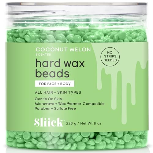 Sliick Coconut Melon Hard Wax Beads - Perle Di Cera Dura Profumate Al Cocco E Melone, Ideale Per Ceretta Brasiliana, Viso E Corpo - Compatibile Con Sc