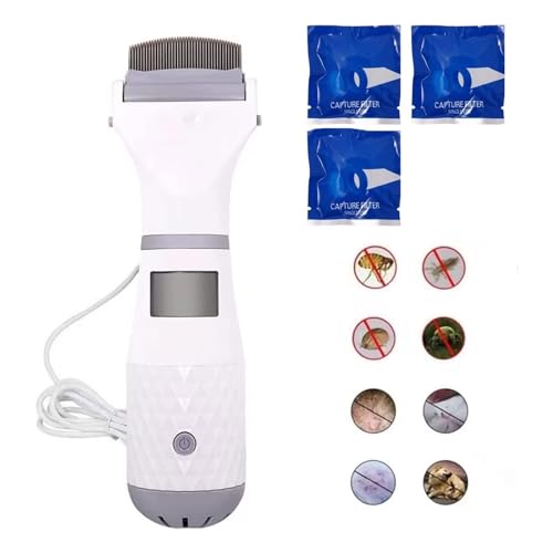 Biudxbo Pettine Anti Pidocchi Elettrico, Aspirapolvere Con Tre Filter Children Pet Per Capelli, Professionale Strumento Di Pulizia