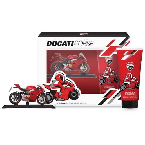 Ducati Corse Kids | Confezione Regalo Bambino, Docciaschiuma 200 Ml + Modellino, Ufficiale Ducati Corse