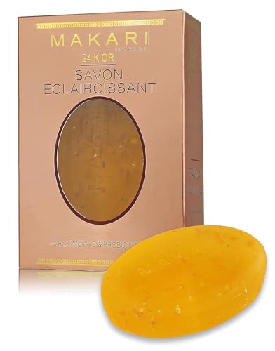 Makari 24K Lightening Sapone - Con Omega 3 & Probiotico - Grande Per La Rimozione Di Cicatrici, Smagliature, Le Cellule Morte Della Pelle E Ringiovani