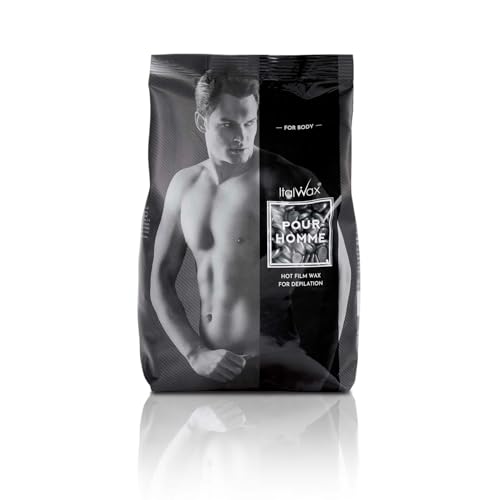 Italwax Pour Homme - 500G - Perline Di Cera Dura Per La Depilazione - Speciali Per La Depilazione Maschile - Formula Naturale Per Tutti I Tipi Di Pell