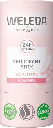 Weleda Deodorante Stick 24H Sensitive, Deodorante Solido Per 24H Di Protezione, Formula Senza Alcool, 100% Di Origine Naturale (1X50G)