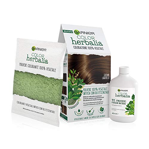 Garnier Color Herbalia Colorazione Permanente Per Capelli 100% Vegetale, Riflessi Naturali E Luminosi, Capelli Rivitalizzati E Densificati, Castano Ca