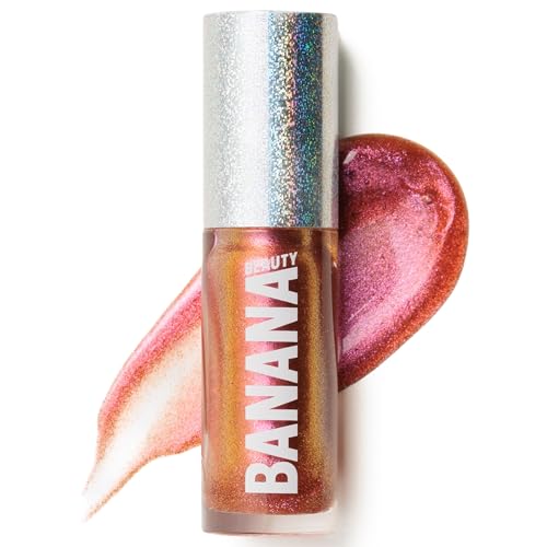 Banana Beauty 3D Glitter Lip Gloss Disco Fever – Rimpolpante Labbra Dall'Aspetto Succoso – Formula Non Appiccicosa – Lucidalabbra Con Olio Di Frutto D