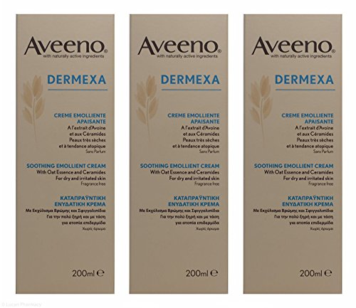 3 X Crème Émolliente Apaisante Aveeno® Dermexa Pour Peau Sèche Et Irritée - 200 Ml