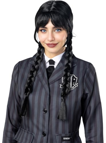 Funidelia | Parrucca Mercoledì - Wednesday Ufficiale Netflix Per Donna Famiglia Addams, Halloween, Film Di Paura, Horror - Accessori Per Adulto, Acces