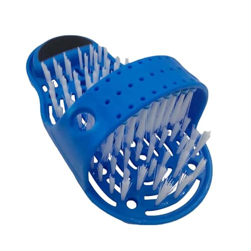 Piedi Doccia Spazzola Pulizia, Jicyor Blu Plastica Massaggio Strumento Feet Cleaner + 4Pcs Corpo Della Doccia Spugne Bagno In Rete Per Promuovere La C