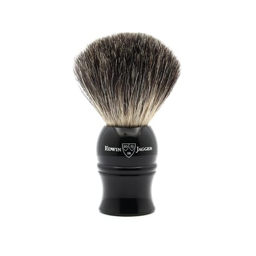 Edwin Jagger 1Ej336 - Pennello Da Barba Esfoliante Classico In Puro Pelo Di Tasso, Fatto A Mano, Con Schiuma Di Qualità, Con Crema Da Barba O Sapone D