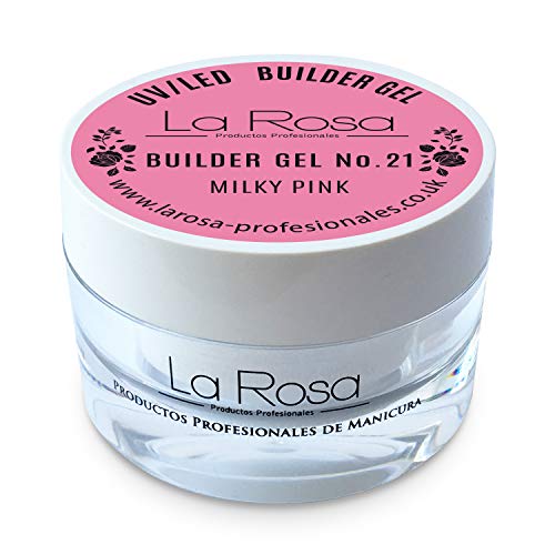 Builder Gel Per Unghie Uv/Led - Flessibile E Moderatamente Spesso, Molto Buono Proprietà Adesive (Rosa Latteo)