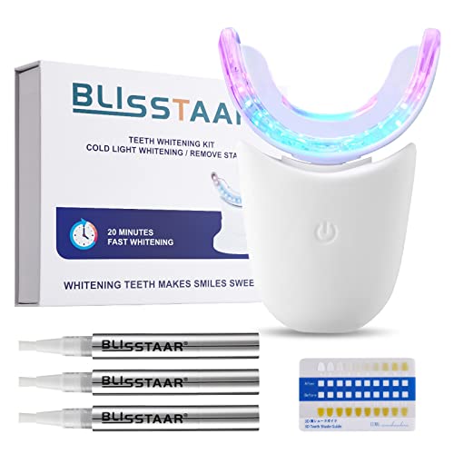 Sbiancamento Dei Denti Teeth Whitening - Blisstaar Denti Sbiancanti Set Con 32 Lampadine Led Sbiancanti Per Sbiancamento Dei Denti, 3 Penne Gel Per Sb
