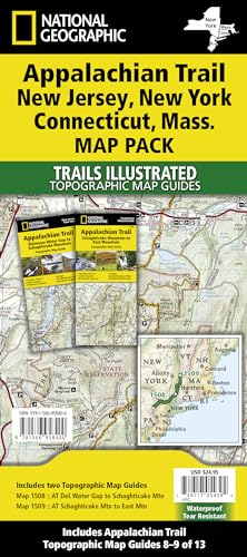National Geographic Appalachian Trail Map Pack: New Jersey, New York, Connecticut, Massachusetts, Delaware Water Gap To Schaghticoke Mountain