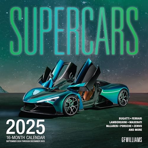 Supercars 2025: 16-Month Calendar--September 2025 Through December 2026