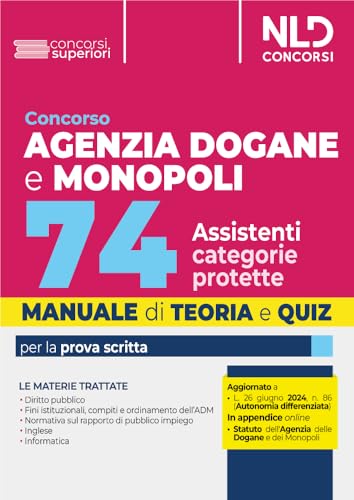 Concorso Agenzia Dogane 74 Assistenti (Riservato Disabili) 2024