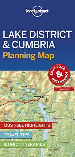 Lonely Planet Lake District & Cumbria Planning Map [Lingua Inglese]