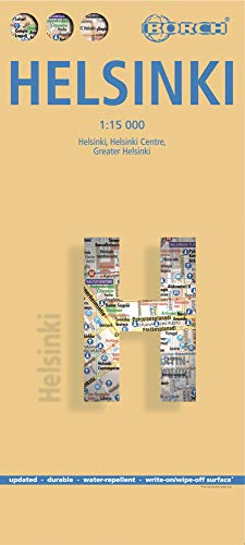Helsinki. Map Borch 1:15.000: Helsinki, Helsinki Centre, Greater Helsinki