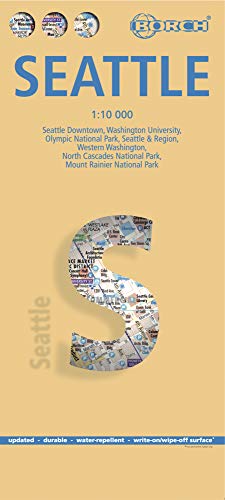 Seattle. Map 1:10 000: Seattle Downtown, Washington University, Olympic National Park, Seattle & Region, Western Washington, North Cascades National P