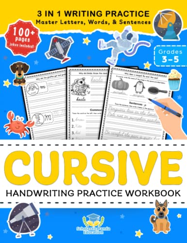 Cursive Handwriting Practice Workbook For 3Rd 4Th 5Th Graders: Cursive Letter Tracing Book, Cursive Handwriting Workbook For Kids To Master Letters, .