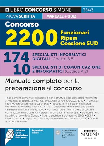 Concorso 2200 Funzionari Ripam Coesione Sud – 174 Specialisti Informatici Digitali – 10 Specialisti Di Comunicazione E Informatici - Manuale Completo