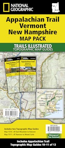 National Geographic Trails Illustrated Map 2020 Appalachian Trail: Vermont, New Hampshire Map Pack Bundle