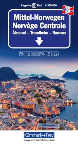 Kümmerly+Frey Regional-Strassenkarte 3 Mittel-Norwegen 1:335.000: Mit Alesund, Trondheim, Namsos. Inkl. Ortsverzeichnis Und Reiseinformationen