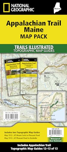 National Geographic Trails Illustrated Map 2020 Appalachian Trail: Maine Map Pack Bundle