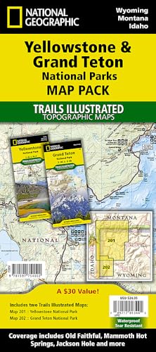 National Geographic Trails Illustrated Topographic Maps Yellowstone & Grand Teton National Parks Map Pack: Trails Illustrated National Parks