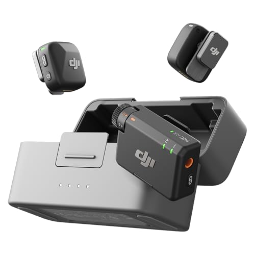 Dji Mic Mini (2 Tx + 1 Rx + Custodia Di Ricarica), Leggero, Audio Di Alta Qualità, 48 Ore Di Utilizzo, Cancellazione Rumore, Microfono Senza Fili Per
