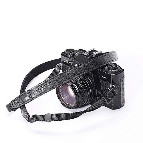 Canpis Cp008 - Tracolla Regolabile Per Fotocamera Canon Nikon Leica Fuji Sony Mirrorless E Dslr Micro Fotocamere (Nero)