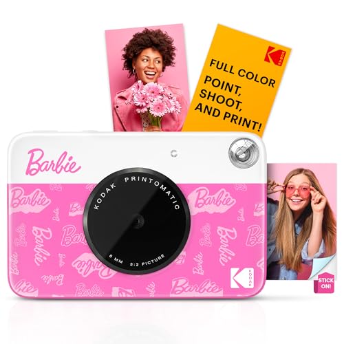 Barbie X Kodak Printomatic Fotocamera Digitale A Colori – Fotocamera Barbie Portatile 5Mp Stampa Foto 2X3” Autoadesive – Stile Firma