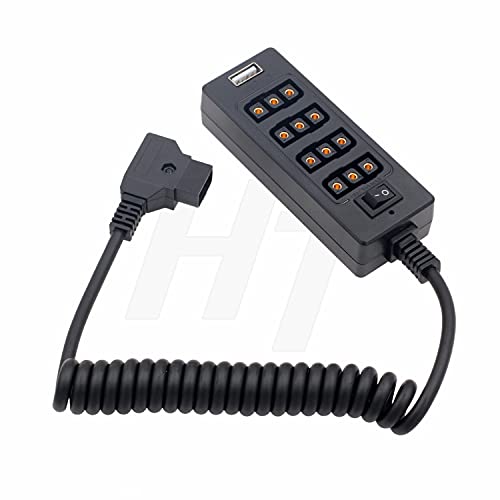 D-Tap Power Splitter Da 1 A 4 P-Tap E Convertitore Adattatore Usb, Attacco A Vite Da 1/4 '' Per Batteria V-Lock E Fotocamera (4D-Tap)