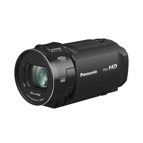 Panasonic Hc-V900E-K Videocamera Compatta Full-Hd, Grandangolo 25 Mm, Zoom Ottico 24X, Nero