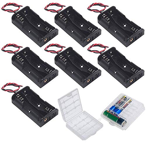 Gtiwung 7Pcs Aa Portabatterie Per 2 Batterie, 3V Aa Battery Clip Battery Holder Batteries Case Con Cavi, Titolare Caso Batteria
