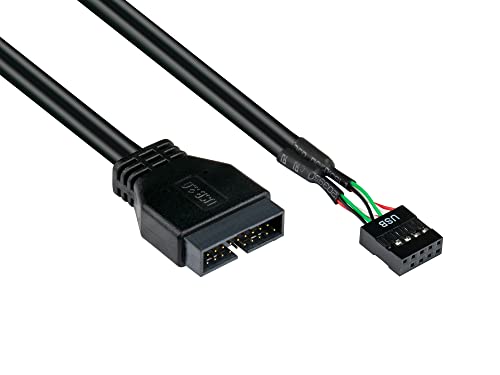 Good Connections Adattatore Interno Usb 3.0 Pin Su Presa Usb 2.0 Pin – Nero – 0,30 M / 30 Cm