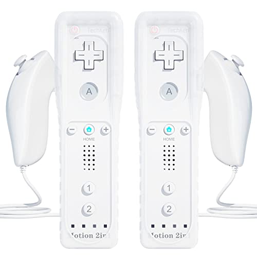 Telecomando Wii Remote Controller E Nunchuk, Techken Wii Remote Plus Controller Motion Plus Con Telecomando Nunchuck Wii Joystick Wii Remote Game Cont