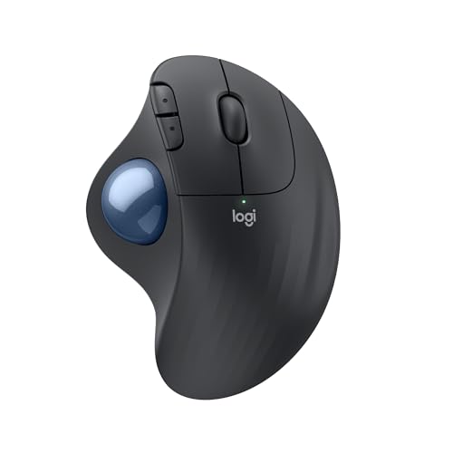 Logitech Ergo M575S Mouse Trackball Wireless, Mouse Ergonomico Wireless Con Bluetooth E Dongle Crittografato, Controllo Comodo Con Il Pollice, Traccia