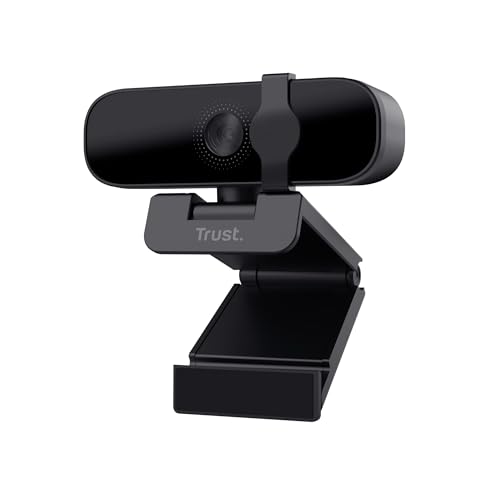Trust Tanor 1080P Webcam Pc Con Microfono, Web Camera Pc Usb Con Filtro Privacy, Fuoco Fisso 30 Fps, Plastica Riciclata 85%, Videocamera Full Hd Per L
