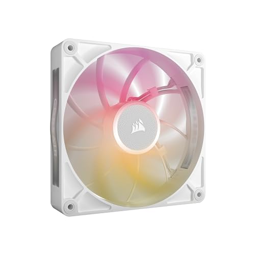 Corsair Icue Link Rx140 Max Rgb 140Mm Pwm Ventaglio Spesso – Alta Pressione Statica – Cuscinetto Magnetico A Cupola – Ventola Singola – Bianco