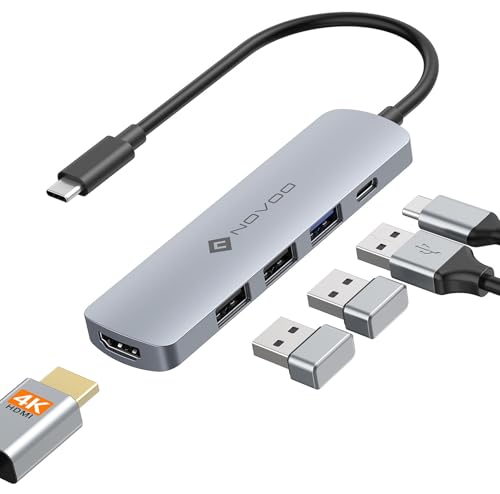 Novoo Usb C Hub With Hdmi 4K, 100W Pd, 3 Usb Data Ports Usb C 5Gbps Dock Usb C Adapter For Iphone 15/15 Pro, Macbook Pro/Air M1 M2, Ipad Pro, Surface,